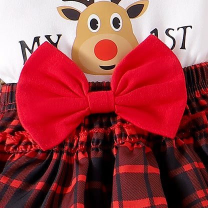 Infant Christmas Striped Letter Print Two-Piece Set - Fall/Winter